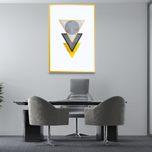 Minimalist Geometri - Altın ve Gri Tablosu