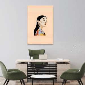Retro Kadın Portresi Tablosu