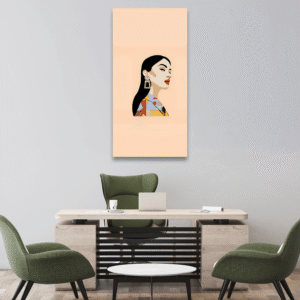 Retro Kadın Portresi Tablosu