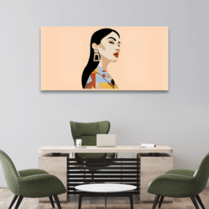 Retro Kadın Portresi Tablosu