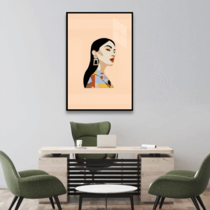 Retro Kadın Portresi Tablosu