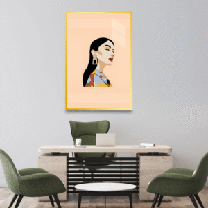 Retro Kadın Portresi Tablosu