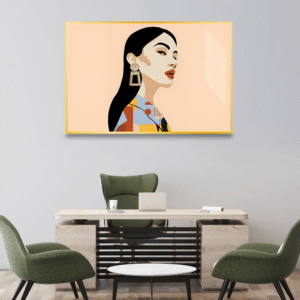 Retro Kadın Portresi Tablosu