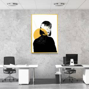 Soyut Sarı Dokunuş Tablosu