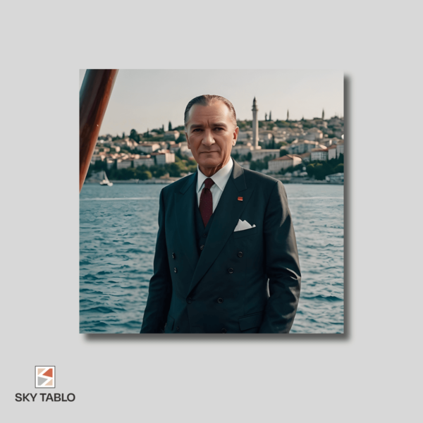 Boğazda Atatürk kare tablo yakından görünümü