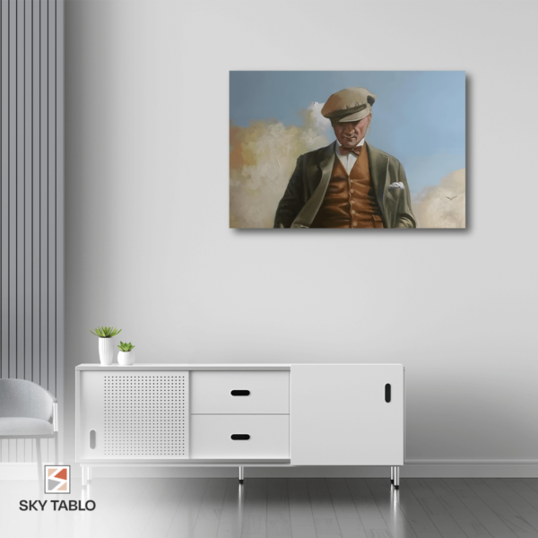 Buğday Tarlasında Yürüyen Atatürk yatay tablo