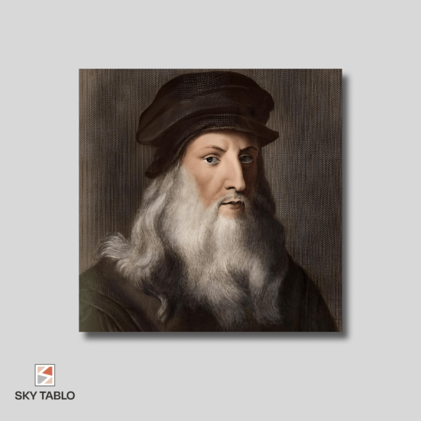 Leonardo Da Vinci’nin Portresi kare tablo yakından görünümü