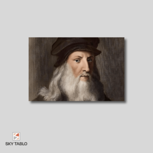 Leonardo Da Vinci’nin Portresi yatay tablo yakından görünümü