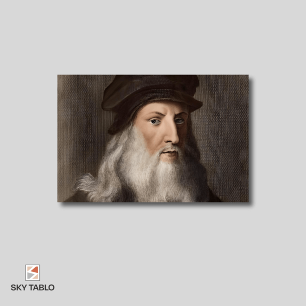 Leonardo Da Vinci’nin Portresi yatay tablo yakından görünümü
