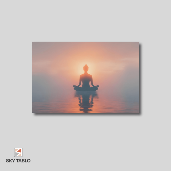 Meditasyon ve Güneş Doğuşu yatay tablo yakından görünümü