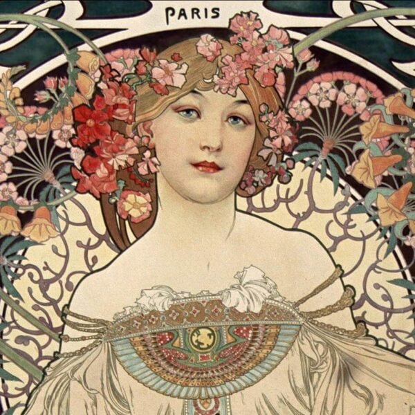 a woman with flowers in her hairmek