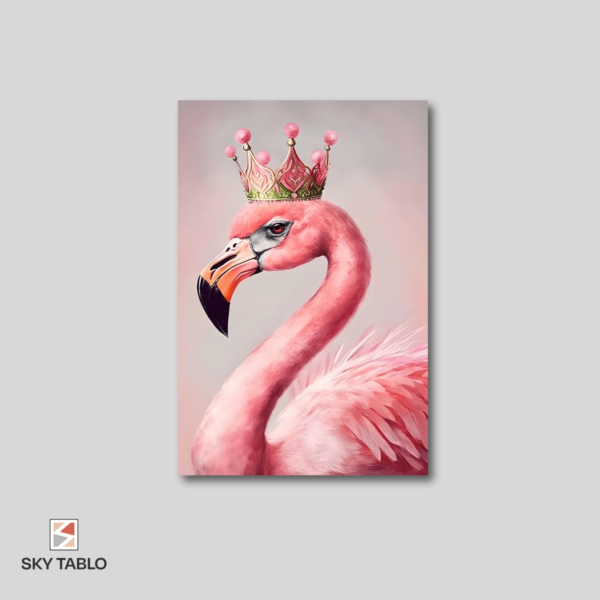 kralice flamingo dikey tablo yakından görünümü