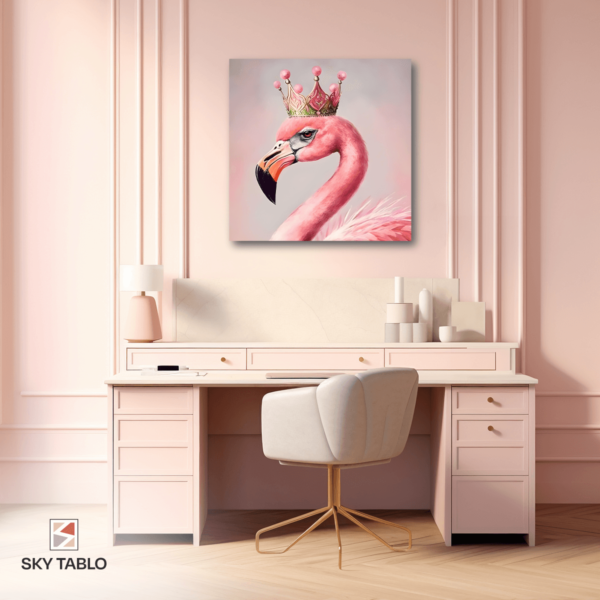 kraliçe flamingo kare tablo