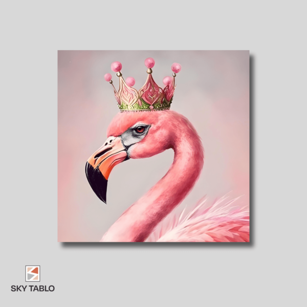 kralice flamingo kare tablo yakından görünümü