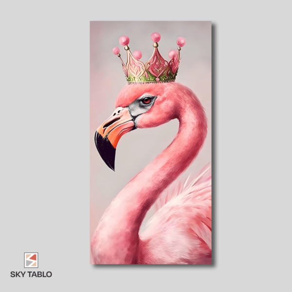 kralice flamingo uzun dikey tablo yakından görünümü