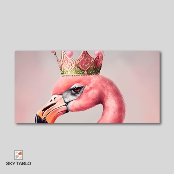 kralice flamingo uzun yatay tablo yakından görünümü