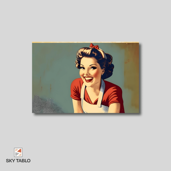Retro Şef – Esprili Mutfak Dekorasyonu yatay tablo yakından görünümü