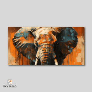 an elephant painting on a wall