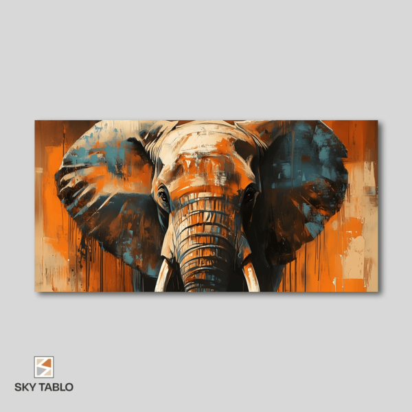 an elephant painting on a wall