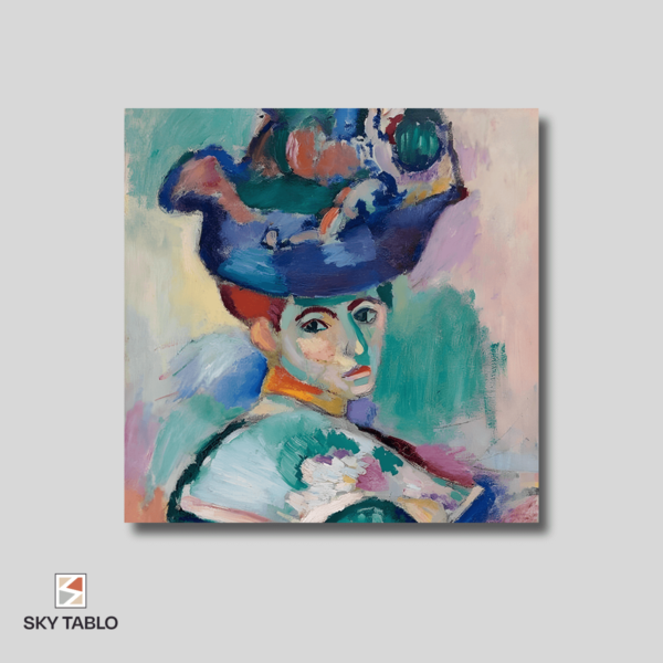 Woman with a Hat (Şapkalı Kadın) kare tablo yakından görünümü