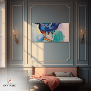 Woman with a Hat (Şapkalı Kadın) uzun yatay tablo