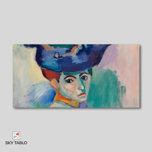 Woman with a Hat (Şapkalı Kadın) uzun yatay tablo yakından görünümü