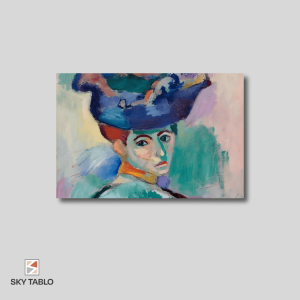 Woman with a Hat (Şapkalı Kadın) yatay tablo yakından görünümü