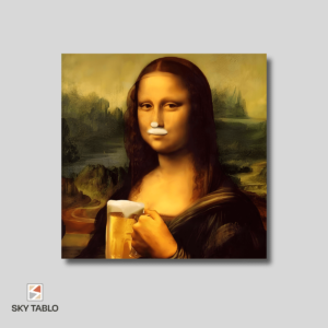 Bir Yudum Lisa kare tablo yakından görünümü