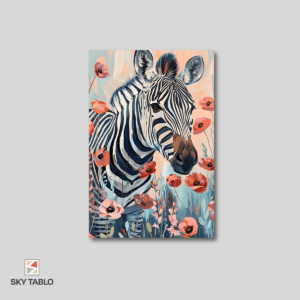 Gelincikler Arasında Zebra dikey tablo yakından görünümü