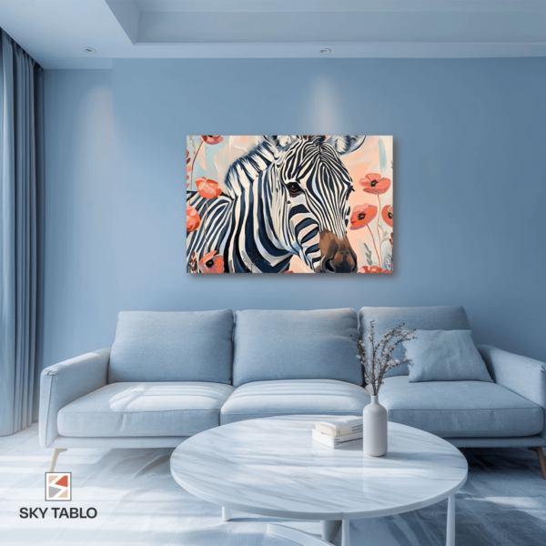 Gelincikler Arasında Zebra yatay tablo