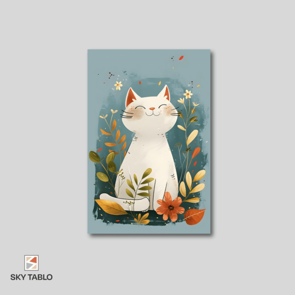 Kedi ile Huzur dikey tablo yakından görünümü