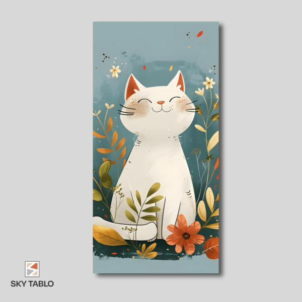 Kedi ile Huzur uzun dikey tablo yakından görünümü