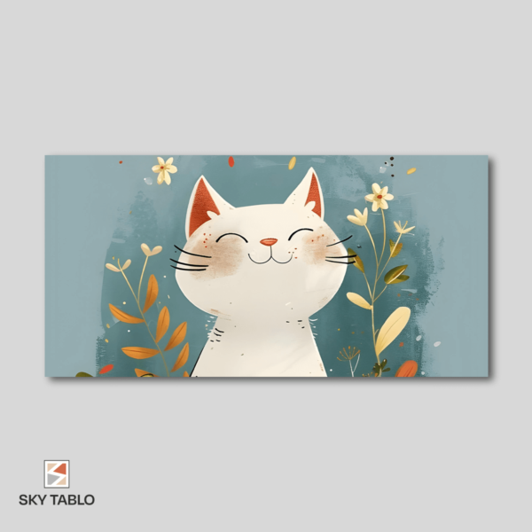 Kedi ile Huzur uzun yatay tablo yakından görünümü