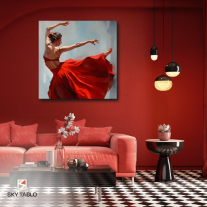Kırmızının Dansı kare tablo