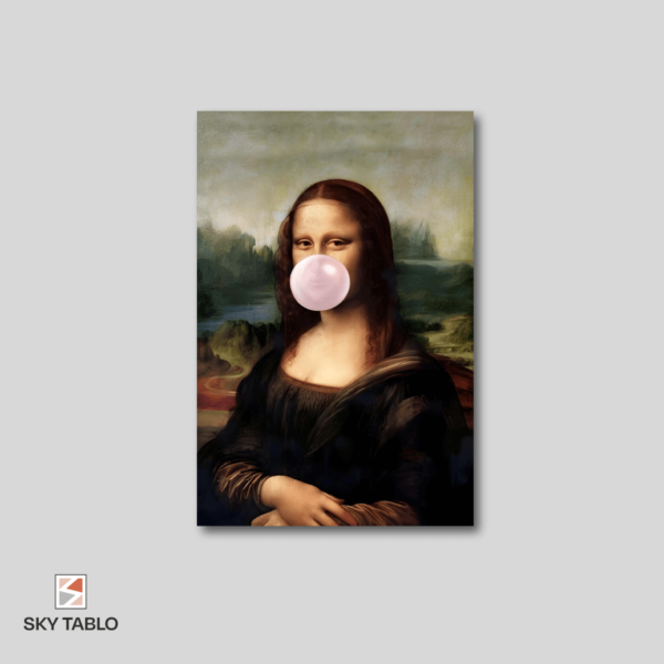 Mona Lisa’nın Eğlenceli Hali dikey tablo yakından görünümü