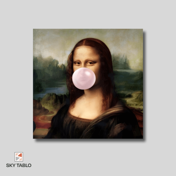 Mona Lisa’nın Eğlenceli Hali kare tablo yakından görünümü