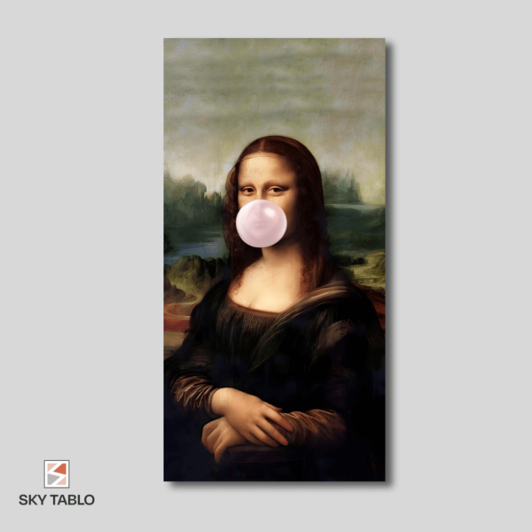 Mona Lisa’nın Eğlenceli Hali uzun dikey tablo yakından görünümü