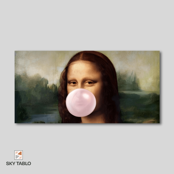 Mona Lisa’nın Eğlenceli Hali uzun yatay tablo yakından görünümü