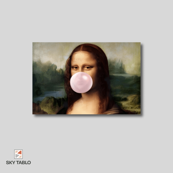 Mona Lisa’nın Eğlenceli Hali yatay tablo yakından görünümü