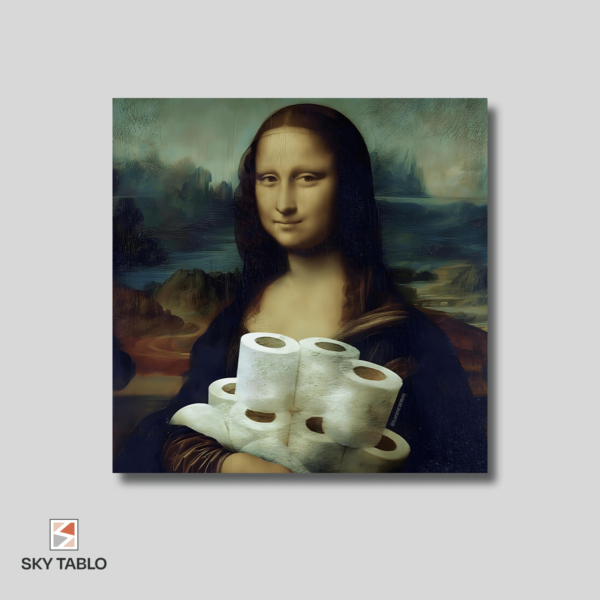 Mona Lisa'nın Kriz Hazırlığı kare tablo yakından görünümü
