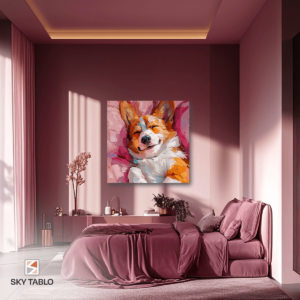 Pembe Yastıklar Üzerinde kare tablo
