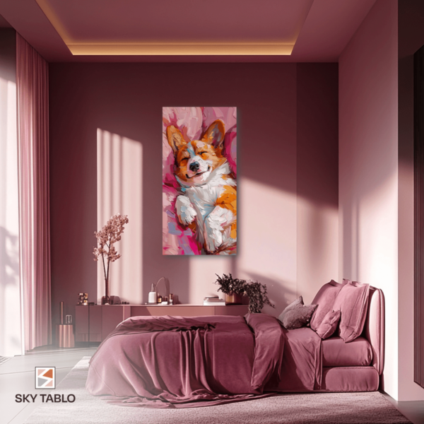 Pembe Yastıklar Üzerinde uzun dikey tablo