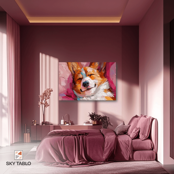 Pembe Yastıklar Üzerinde yatay tablo