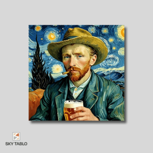 Van Gogh’un Molası kare tablo yakından görünümü