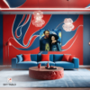 Yıldızlı Gecede Modern Dostluk kare tablo