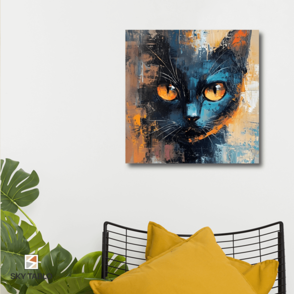 Amber Gözlü Kedi kare tablo
