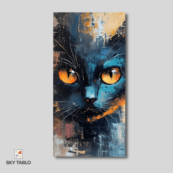 Amber Gözlü Kedi uzun dikey tablo yakından görünümü