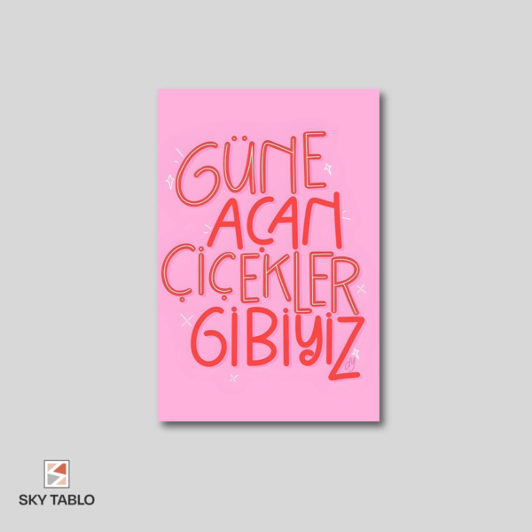 Çiçek Gibi Uyan dikey tablo yakından görünümü