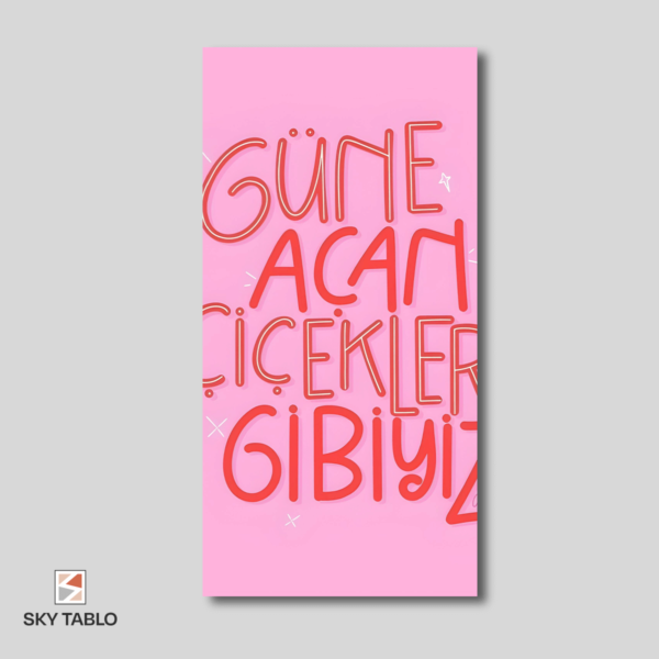 Çiçek Gibi Uyan uzun dikey tablo yakından görünümü