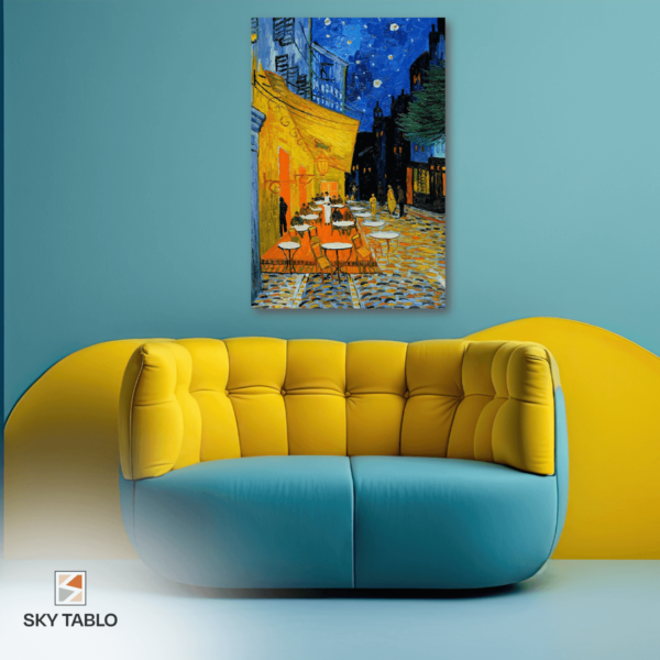 Gece Terasında Van Gogh dikey tablo